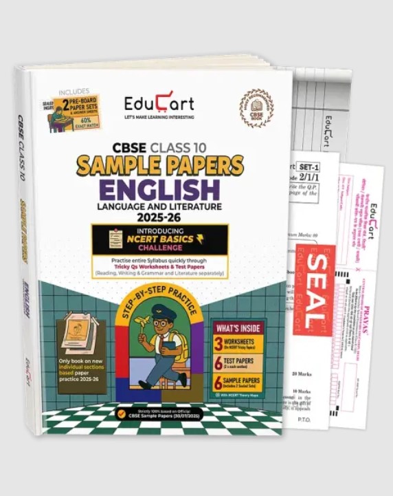 Educart CBSE Sample Paper Class 10 2025-26 English Language and Literature (Based on latest CBSE Sample Papers Released on 30 July 2025) For 2026 Board Exam